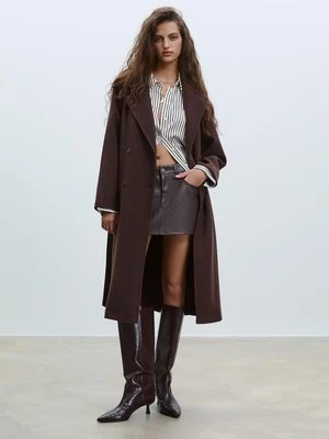 Stradivarius Płaszcz typu trencz o miękkiej fakturze  Brązowy