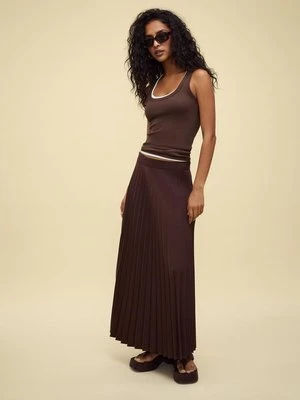 Zdjęcie produktu Stradivarius Plisowana spódnica midi  Brązowy