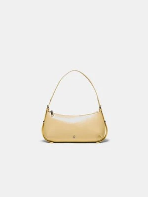 Stradivarius Podłużna torebka na ramię z oczkami  Żółty pastelowy