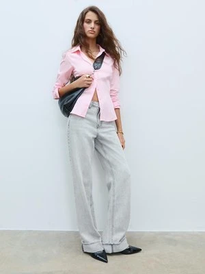 Stradivarius Podstawowa dopasowana koszula w paski  Pastelowy róż