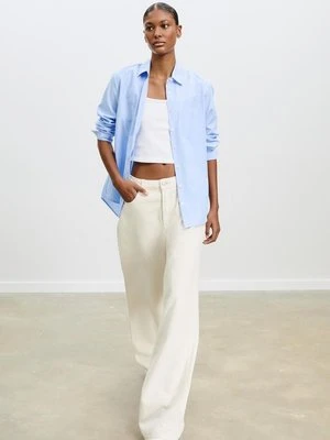 Stradivarius Podstawowa koszula z kieszenią z popeliny  Błękitny