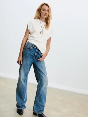 Stradivarius Podstawowa koszulka bez rękawów  Ecru