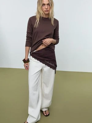 Stradivarius Podstawowa koszulka regular bawełna  Brązowy