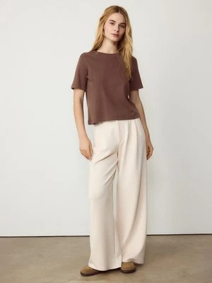 Stradivarius Podstawowa koszulka regular fit heavy weight  Brązowy