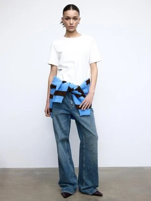 Stradivarius Podstawowa koszulka regular fit heavy weight  Ecru