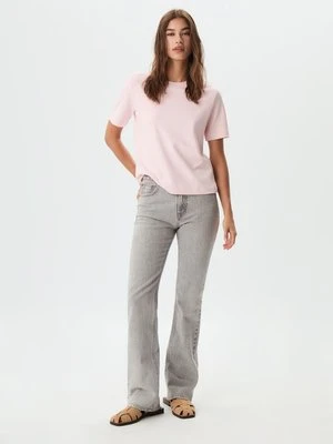 Stradivarius Podstawowa koszulka regular fit heavy weight  Pastelowy róż