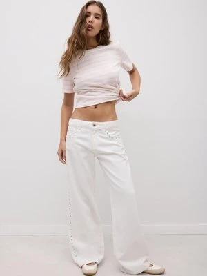 Zdjęcie produktu Stradivarius Podstawowa koszulka regular fit heavy weight w paski  Łososiowy