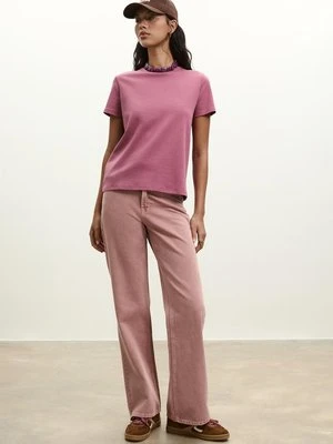 Stradivarius Podstawowa koszulka regular, miękka w dotyku  Malwowy