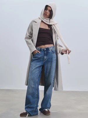 Stradivarius Podstawowa koszulka z dekoltem kwadratowym  Brązowy