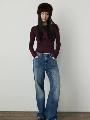 Stradivarius Podstawowa koszulka z długim rękawem  BAKŁAŻANOWY