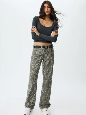 Stradivarius Podstawowa koszulka z długim rękawem  Ciemnoszary