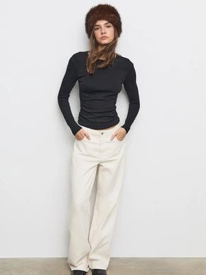 Stradivarius Podstawowa koszulka z długim rękawem  Czarny