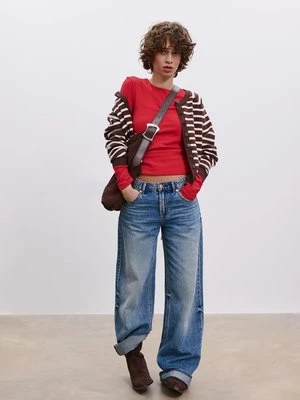 Stradivarius Podstawowa koszulka z długim rękawem  Czerwony