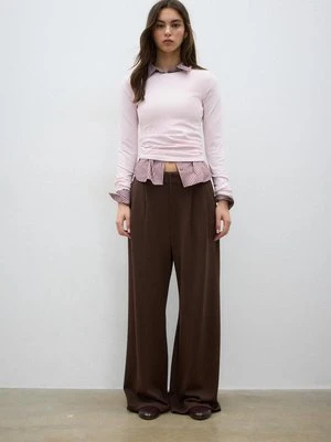 Stradivarius Podstawowa koszulka z długim rękawem  Łososiowy