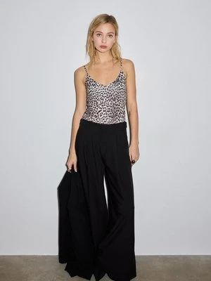 Stradivarius Podstawowe body na ramiączkach w panterkę  Beżowy