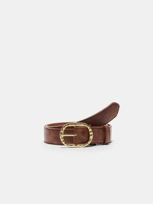 Stradivarius Podstawowy pasek z klamrą  Brązowy