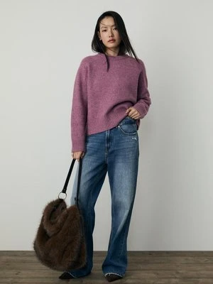 Stradivarius Podstawowy sweter z miękkiej dzianiny  Malwowy