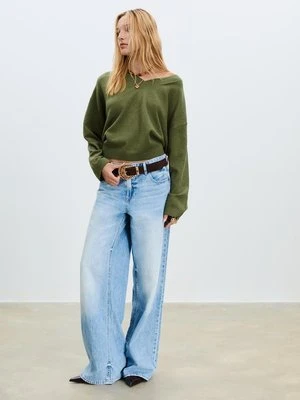 Stradivarius Podstawowy sweter z miękkiej dzianiny  Oliwkowy