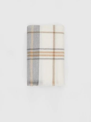 Stradivarius Podstawowy szalik w kratę  Szary