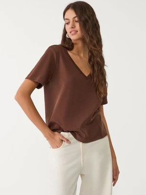 Stradivarius Podstawowy T-shirt regular fit heavy weight  Brązowy