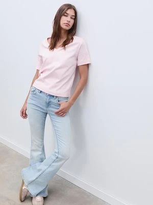 Stradivarius Podstawowy T-shirt regular fit heavy weight  Pastelowy róż