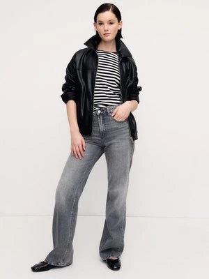 Stradivarius Podstawowy T-shirt regular fit okrągły dekolt w paski  Czarny