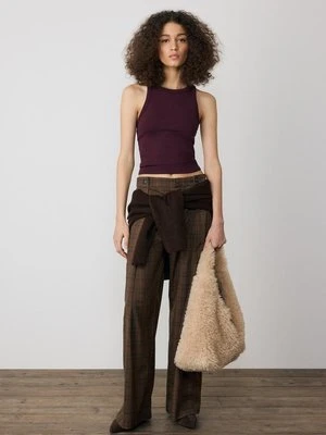 Stradivarius Podstawowy top bokserka  BAKŁAŻANOWY