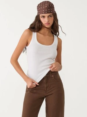 Stradivarius Podstawowy top na ramiączkach  Biały