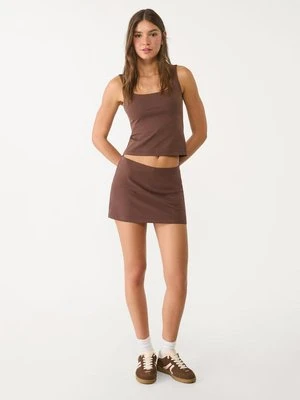 Stradivarius Podstawowy top z dekoltem kwadratowym  Brązowy