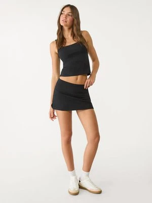 Stradivarius Podstawowy top z dekoltem kwadratowym  Czarny