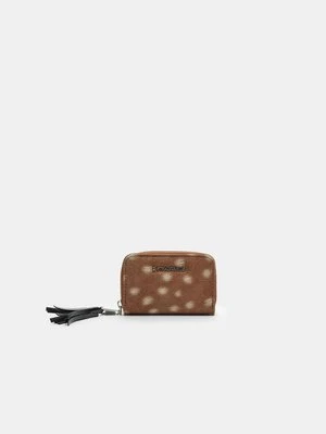 Stradivarius Portmonetka na zamek błyskawiczny z nadrukiem  Beżowy