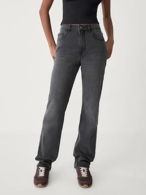 Stradivarius Proste jeansy comfort z normalnym stanem  Ciemnoszary