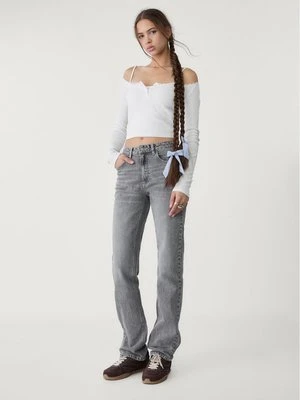 Stradivarius Proste jeansy comfort z normalnym stanem  Czarny denim