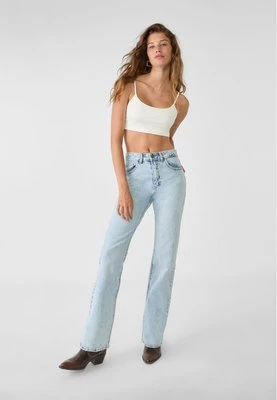 Stradivarius Proste jeansy comfort z wysokim stanem  Denim