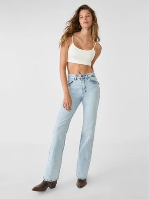 Stradivarius Proste jeansy comfort z wysokim stanem  Denim