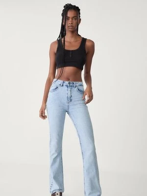 Stradivarius Proste jeansy comfort z wysokim stanem  Jasnoniebieski