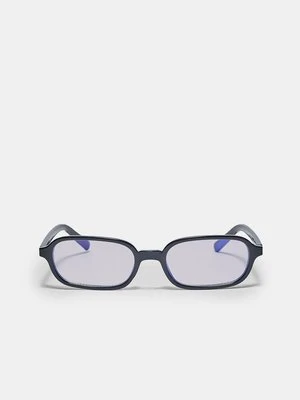 Stradivarius PROSTOKĄTNE OKULARY BLOKUJĄCE NIEBIESKIE ŚWIATŁO  Czarny
