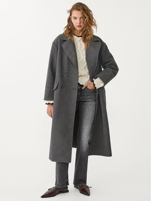 Stradivarius Przyjemny w dotyku płaszcz oversize  Ciemnoszary