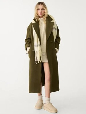 Stradivarius Przyjemny w dotyku płaszcz oversize  Khaki