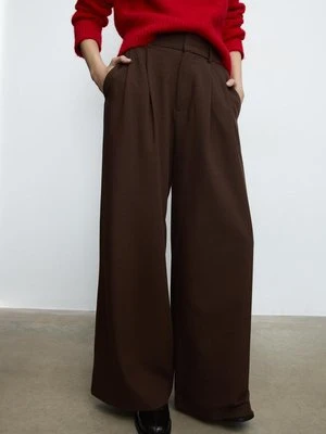 Stradivarius Regulowane spodnie super wide  Brązowy