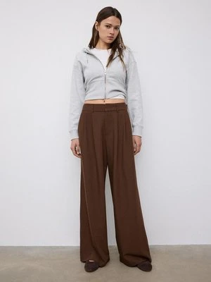 Stradivarius Regulowane spodnie super wide  Brązowy