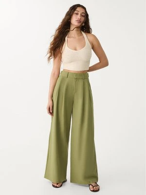Stradivarius Regulowane spodnie z bardzo szerokimi nogawkami  Khaki
