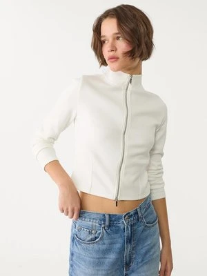 Stradivarius Rozpinana dopasowana bluza  Ecru