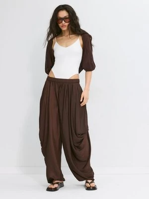 Stradivarius Rozpinany kardigan z dzianiny  Brązowy