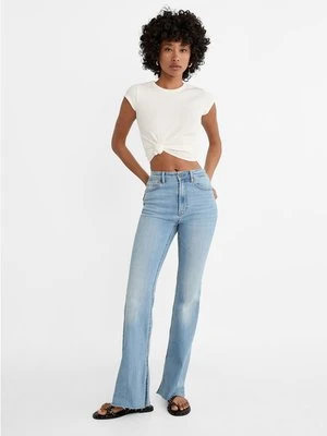 Stradivarius Rozszerzane jeansy z rozcięciami  Denim