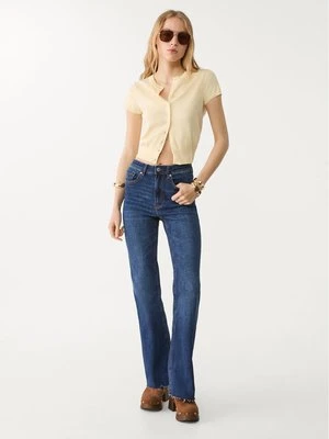 Stradivarius Rozszerzane jeansy z rozcięciami  Niebieski overdye