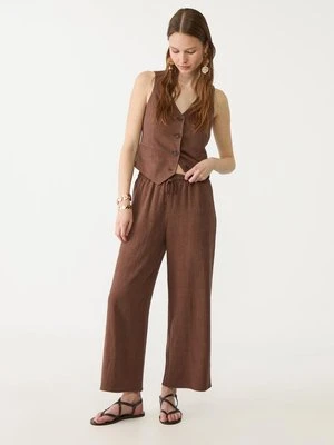 Stradivarius Rustykalne spodnie culotte  Brązowy