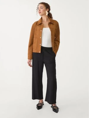 Stradivarius Rustykalne spodnie culotte  Czarny