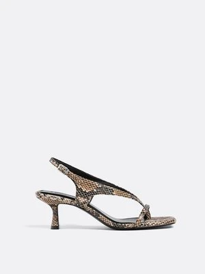 Stradivarius Sandały na obcasie z motywem zwierzęcym  Dwukolorowy