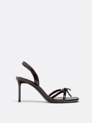 Stradivarius Sandały na obcasie ze sztucznej skóry  BRĄZOWY